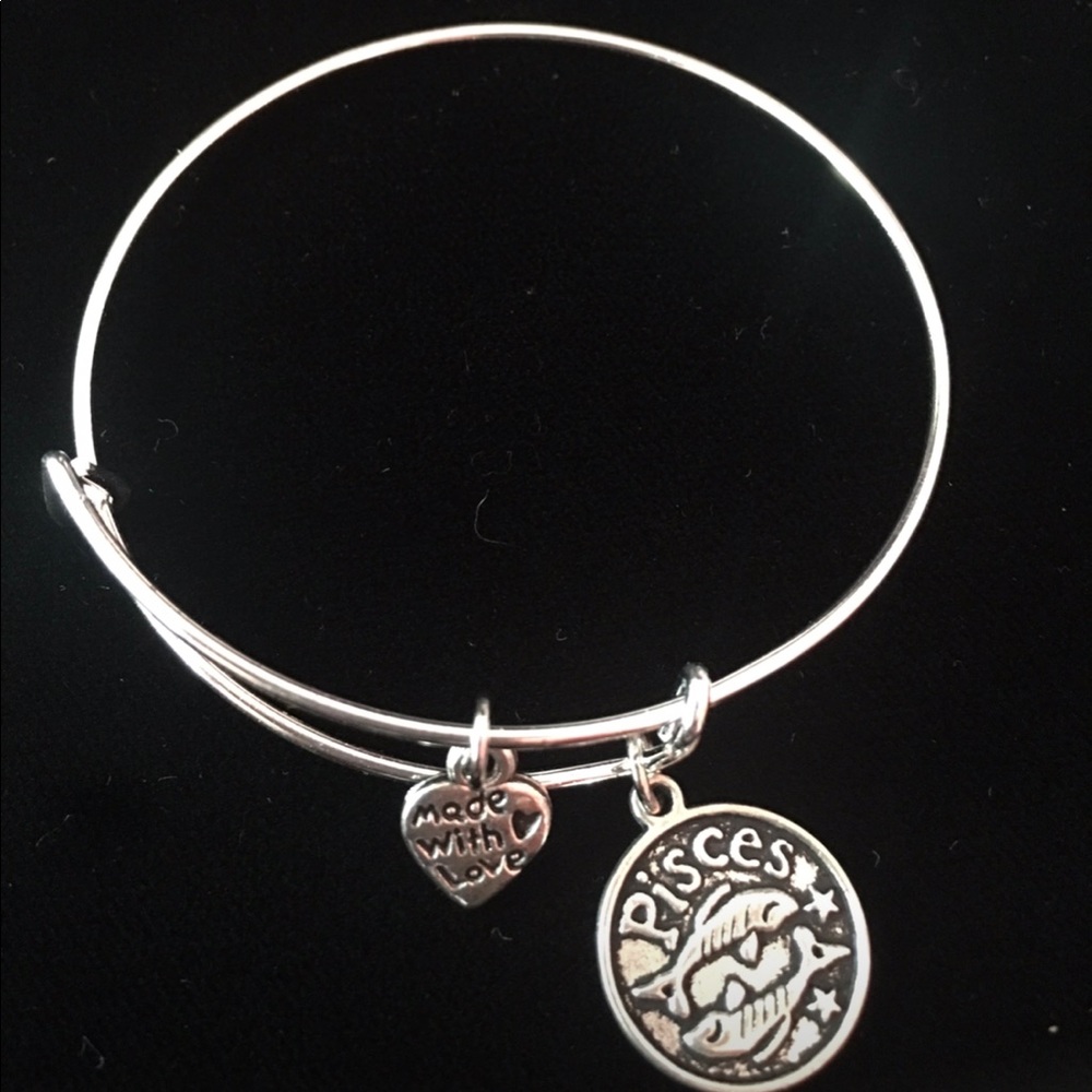 Stainless steel adjustable charm bracelet Pisces